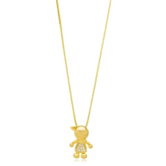 Colar Filhos1 Menino Boné Micro Zircônia