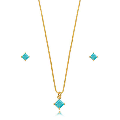 Conjunto Quadrado Azul Turquesa