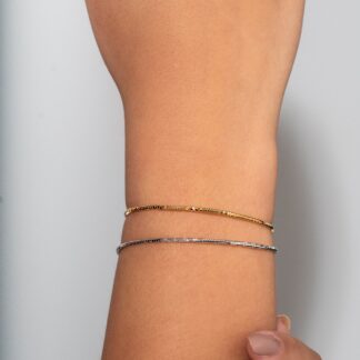 Pulseira Detalhada Lisa Banho Ouro