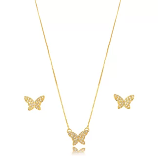 Conjunto Borboleta Micro Zircônia