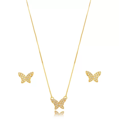 Conjunto Borboleta Micro Zircônia