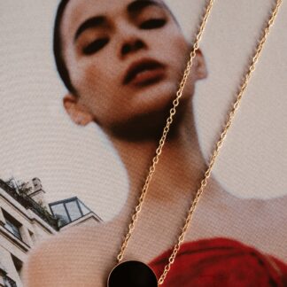 Choker Bola Esmaltada Preto e Branco