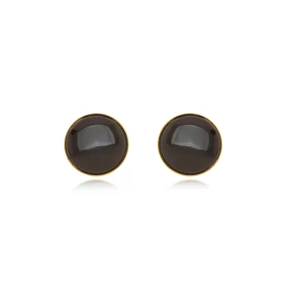 Brinco Redondo Esmaltado Preto