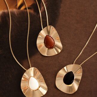 Colar Orgânico Esmaltado Marrom