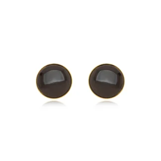 Brinco Redondo Esmaltado Preto