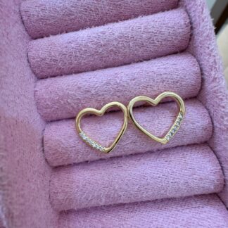 Brinco Coração Cravejado