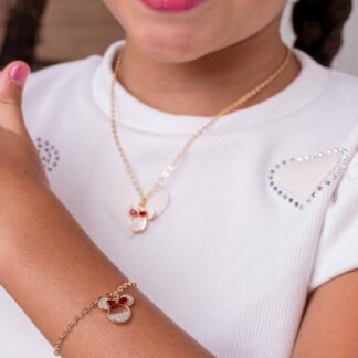 Pulseira Infantil Minnie Cravejado