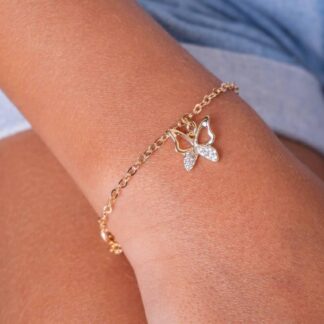 Pulseira Infantil Borboleta Cravejada