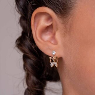 Brinco Infantil Borboleta Cravejada