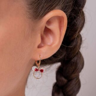 Brinco Infantil Argolinha Minnie Cravejado