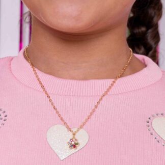 Colar Infantil Flor Colorida Cravejada