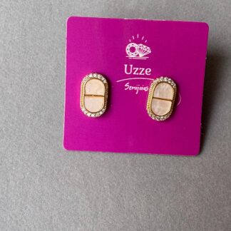 Brinco Lacre Madrepérola Cravejado